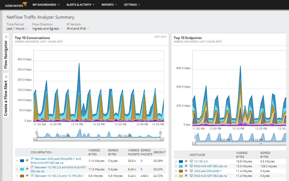 screenshot of NetFlow Traffic Analyzer